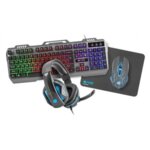 Комплект, Fury Gaming combo set 4in1, Thunderjet keyboard + Mouse + Headphones + Mousepad, US layout