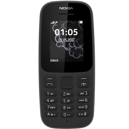 Мобилен телефон Nokia 105 (2019), Dual SIM, Black