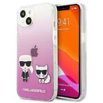 Калъф от Кarl Lagerfeld PC/TPU Ikonik Karl and Choupette Case за iPhone 13 - Pink