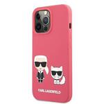 Калъф от  Karl Lagerfeld and Choupette Liquid Silicone Case за iPhone 13 Pro Max - Red