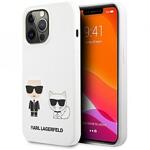 Калъф от Karl Lagerfeld and Choupette Liquid Silicone Case за iPhone 13 Pro Max - White