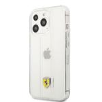 Калъф Ferrari PC/TPU 3D Stripes Hard Case for iPhone 13 Pro Max Transparent