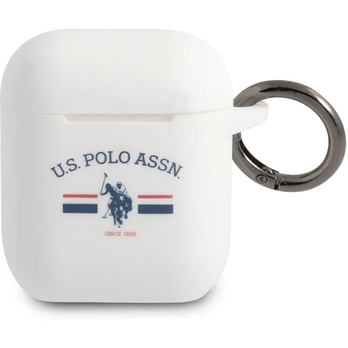 Калъф от U.S. Polo Horses Flag Silicone Case за Airpods 1/2 - White
