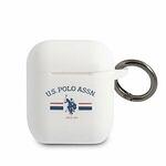 Калъф U.S. Polo Horses Flag Silicone Case for Airpods 1/2 White