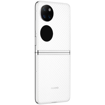 Мобилен телефон - Huawei P50 Pocket, White, Bali-L29C, Foldable OLED 120Hz, 6.9" 1188 x 2790 + OLED 1.04" 340x340, Snapdragon 888 4G, 8GB +256GB, Camera MP 40+13+32 /10.7 MP, Wi-Fi 802.11 AX,