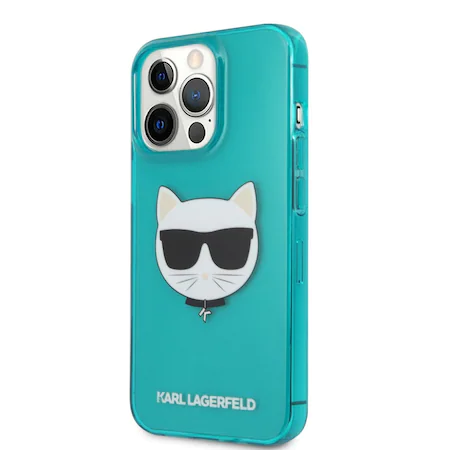 Калъф Karl Lagerfeld TPU Choupette Head Case for iPhone 13 Pro Max Fluo Blue