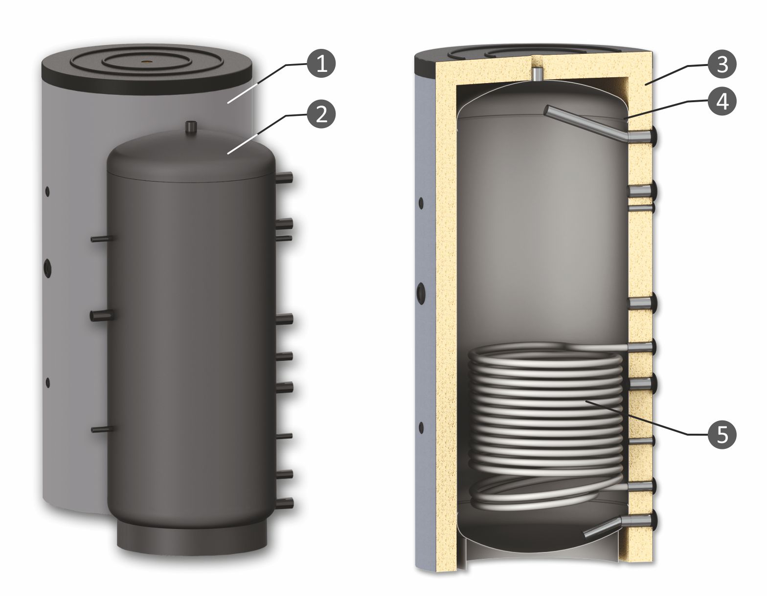 Buffer tank sunsystem model pr2 3000 capacity 3000l two heat 