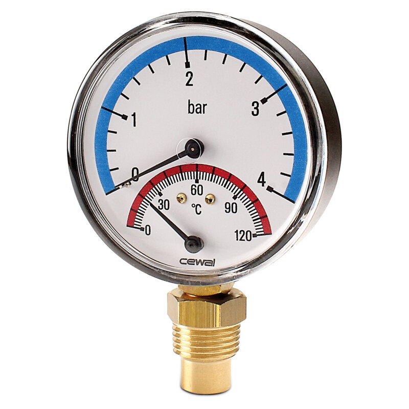 Axial Thermomanometer Cewal, Bottom Connection