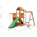 ACTIVER дървена детска площадка с пързалка и люлки