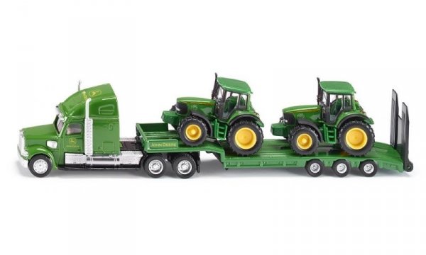 Камион с платформа и трактори John Deere