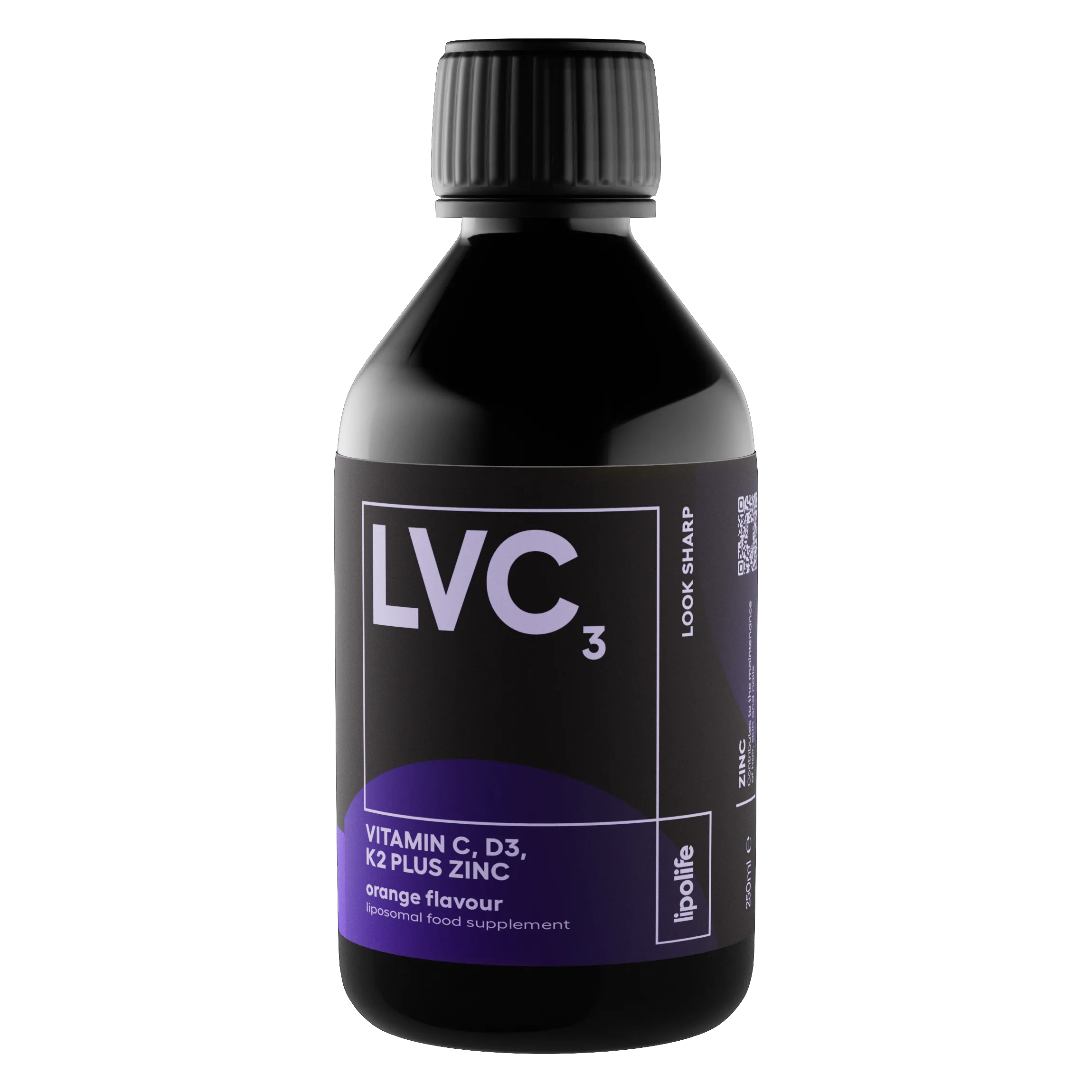 LVC3 - течни и липозомни витамини C, D3, K2 и цинк - портокал, 240 мл.