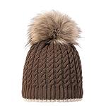 Плетена дамска зимна шапка с помпон 630037