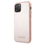 Луксозен Кожен Калъф за iPhone 11 Pro, GUESS Leather Case, Розов