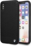 Луксозен Кожен Калъф за iPhone XS Max, BMW Leather Dot Case, Черен