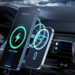 Безжично Зарядно-Стойка за Кола за iPhone 12, CHOETECH Wireless Car Charger 15w, Черен