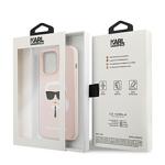 Луксозен Калъф за iPhone 13 Pro, KARL LAGERFELD Silicone Iconic Case, Розов