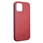 Magsafe Калъф от Естествена Кожа за iPhone 12 Pro Max, iCarer Leather Case, Червен