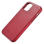 Magsafe Калъф от Естествена Кожа за iPhone 12 Pro Max, iCarer Leather Case, Червен