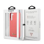 Луксозен Калъф за SAMSUNG S22, GUESS Silicone Case, Розов