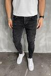 Мъжки изчистени дънки - Simple Design Dark Grey Jeans - 6615