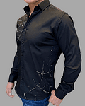 Мъжка риза  - MINIMAL SPRAYED OPPOSITE BLACK