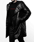 Мъжко зимно яке - Black Leather puffer jacket