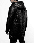 Мъжко зимно яке - Black Leather puffer jacket