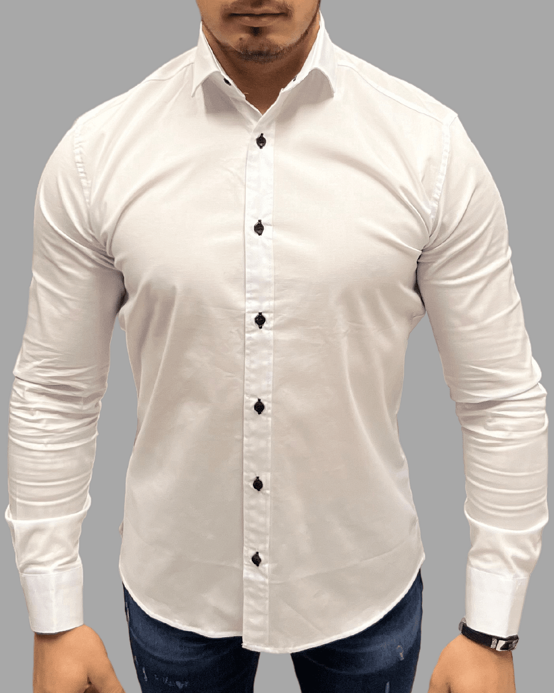 Мъжка риза Classic White Shirt Black