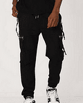 Мъжкo джогър долнище - BLACK JOGGER  ZIPPED DETAILS