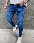 Мъжки дънки - Blue wound effect jeans - А8088
