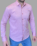 Мъжка ленена риза - PINK FLAX SHIRT