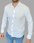 Мъжка ленена риза - WHITE FLAX SHIRT