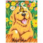 Куче в цветя - Картина по номера CX 3825