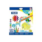MILAN Цветни моливи Maxi Hex, 12 цвята, с включена острилка