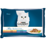 PURINA GOURMET Perle за котки в зряла възраст, Печено месо в сос с Патица, Асортимент, Мокра храна, Картонена кутия, 4 х 85 g