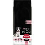PURINA® PRO PLAN® Dog Medium Puppy с OPTIDERMA  за малки кученца от средни породи с чувствителна кожа, суха храна, Сьомга, 12 kg