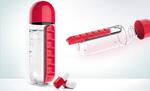 ASOBU Бутилка за течности с органайзер за хапчета “IN STYLE“ - 600 мл - цвят червен
