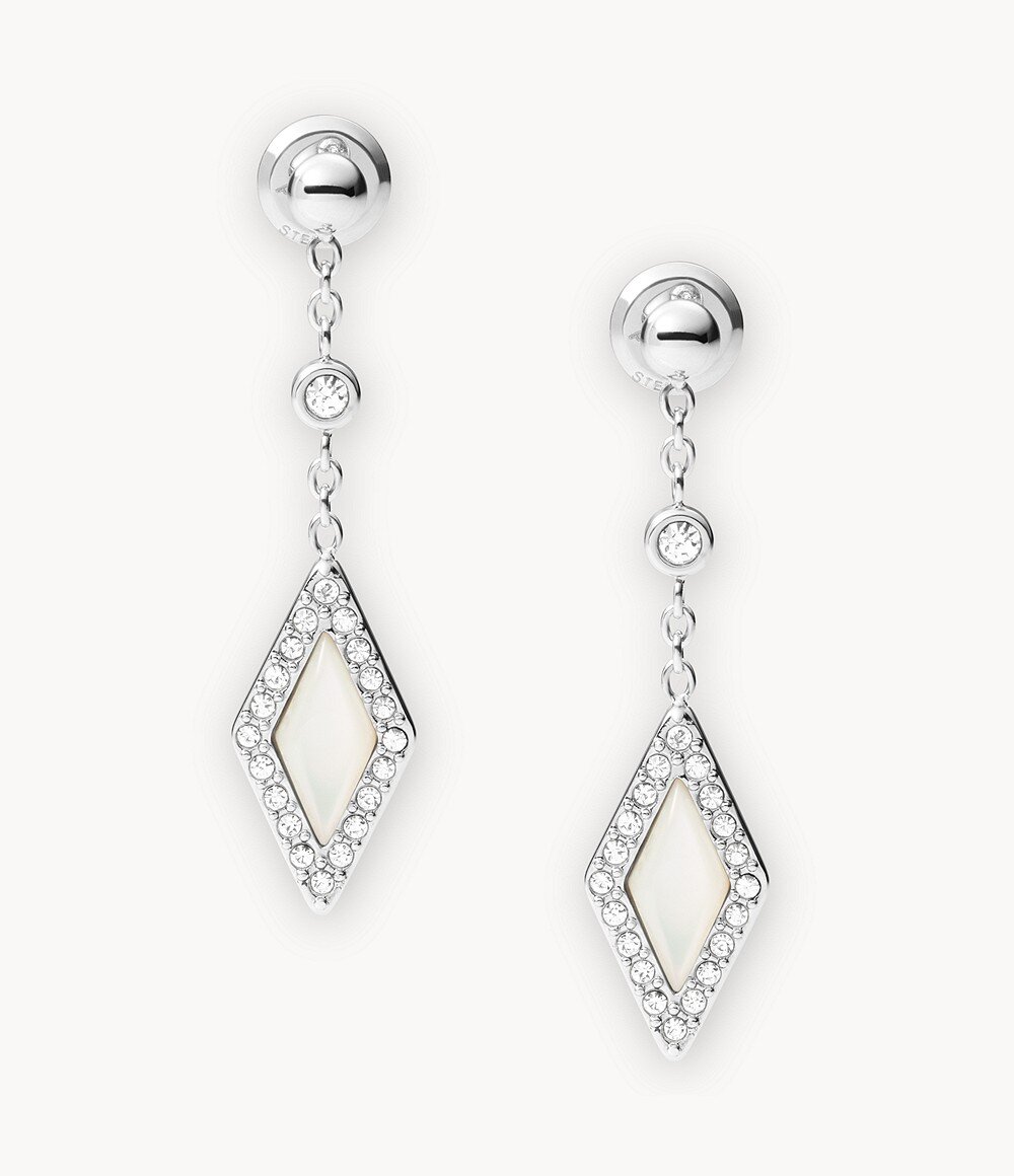 Be Iconic Mother-of-Pearl Stainless Steel Drop Earrings - JF03658040 -  Fossil