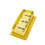 Златна кутия шоколадови бонбони с лого 3 бр