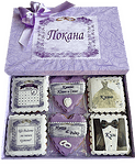 Луксозна кутия декораторски сладки за сватба в лилаво