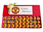 Кутия бонбони с лого на Manchester United / ЧРД Сашко