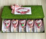 Шоколадови сърца на клечка с пожелания за рожден ден+ подаръчна кутия