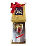 Луксозна кутия златно шоколадово сърце с послание