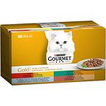 Purina Gourmet Gold храна за котки, асортимент с двойно удоволствие, 4 бр. х 85 г (340 г)