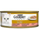 Purina Gourmet Gold храна за котки в зряла възраст, хапки в сос, пиле и сьомга