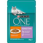 Purina One Sensitive пауч за котки с пиле и морков