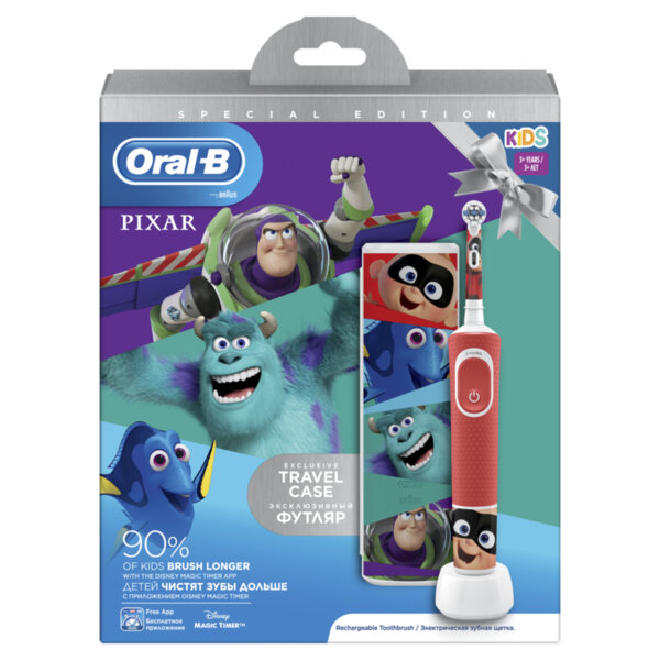 Oral-B Pixar комплект, електрическа четка D100, калъфче за път | 1 бр ...