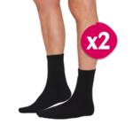 Happy Foot памучни чорапи, 2 чифта, черни 75% (размер: 40 - 43)
