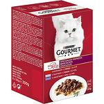 Purina Gourmet Mone Petit храна за котки - хапки в сос с месо асорти (6 бр. х 50 г)