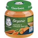 Gerber био пюре моркови и сладък картоф, 4+ месеца (125 г)